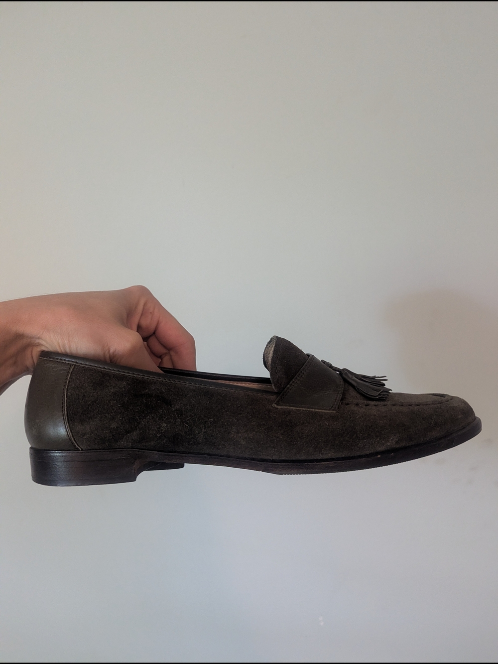 Salvatore Ferragamo Men's Gray Suede Tassel Loafers - Picture 4 of 4